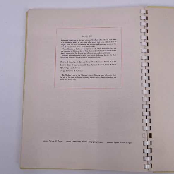 Vintage 1955 Baby Book Babys First Seven Years Record Blank Retro Yellow Cover - Picture 8 of 12
